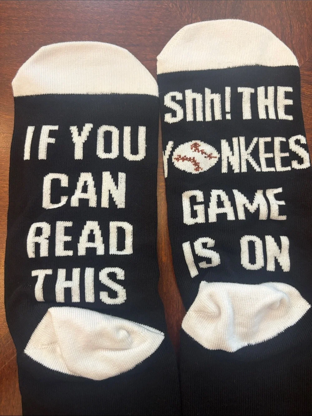 Black & White 'If You Can Read This' Novelty Baseball Socks - Home Games
